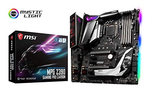 MSI MPG Z390 GAMING PRO CARBON Motherboard ATX, LGA1151, DDR4, LAN, USB 3.1 Gen2, Type-C, M.2, RGB Mystic Light, HDMI, Display Port, Intel 8th and 9th Gen