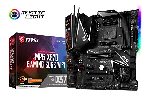 MSI MPG X570 GAMING EDGE WIFI Motherboard ATX, AM4, DDR4, LAN and 802.11AC WIFI, USB 3.2 Gen2, Type-C, M.2, RGB Mystic Light, HDMI, AMD RYZEN 2nd and 3rd Gen