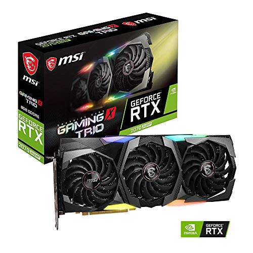 MSI NVIDIA GEFORCE RTX 2070 SUPER GAMING X TRIO Graphics Card '8GB GDDR6, 1800MHz, RGB Mystic Light, 3x DisplayPort, HDMI, Triple Fan Cooling System'